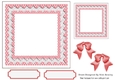 Lovely rose pink/white polkadot with lace & bows 7x7 card front/insert