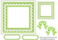 Lovely lime/white polkadot with lace & bows 7x7 card front/insert