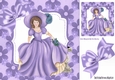 pretty lady in a hat in purple floral 8x8 frame