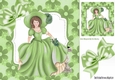 pretty lady in a hat in green floral 8x8 frame