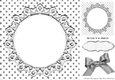 Lovely silver polkadot card front with circle of lace 8x8