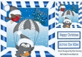 Santas little Helper in silver santa hat with robin 8x8