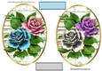 Pretty gold edge rose toppers in oval ornate frame