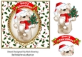 Lovely christmas teddy in 7x7 holly frame