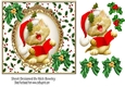 Cute kitten carol singing in holly frame 7x7