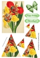 Pretty vintage lilies with twisted diamond pyramids with bow
