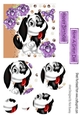 Cute puppy with purple flowers circle pyramids