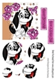 Cute puppy with pink flowers circle pyramids