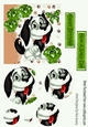 Cute puppy with green flowers circle pyramids