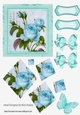 vintage turq rose with bows in cardboard effect twisted diamond pyramids