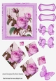  vintage lilac rose with bows in cardboard effect  twisted diamond pyramids