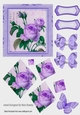 vintage purple rose with bows in cardboard effect twisted diamond pyramids