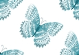 pretty blue butterflies (large white background) backing paper