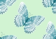 pretty blue butterflies (large green background) backing paper