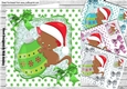 4 Cute kittens with christmas baubles with bow, card fronts and stars 8x8 mini kit