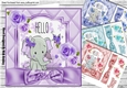 4 Cute eles with little birds and bows card fronts 7x7 mini kit