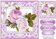 pretty shades of lilac roses in filagree 8x8 frame