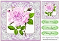 Pretty lilac roses in lace and filigree 8x8 frame