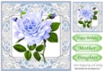 Pretty blue roses in lace and filigree 8x8 frame