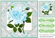 Pretty turq roses in lace and filigree 8x8 frame