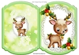 Cute Deer with bells  on lace bracket card