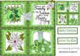 Green Snowflake window with christmas embelishments 8x8