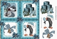 Christmas window with turq embelishments 8x8