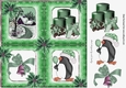 Christmas window with green embelishments 8x8
