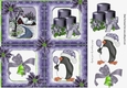 Christmas window with purple embelishments 8x8