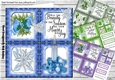 4 Snowflake window with christmas embelishments card fronts 8x8 mini kit (two)