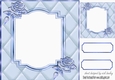 Pretty diamante rose corners with blue quilt frame 8x8