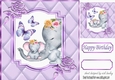 Pretty diamante rose corners with elephant purple quilt & unicorn 8x8