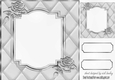 Pretty diamante rose corners with silver quilt card front frame 8x8