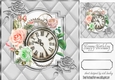 Pretty diamante rose corners with silver quilt steampunk watch with roses