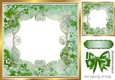 Pretty gold scroll forest floral card front with bow 8x8