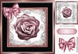 Pretty blush glitter rose in ornate black/gold frame 8x8