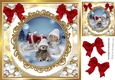 Cute teddy with angel in snowball frame with red bows 8x8 (five))