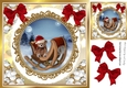Cute teddy in a sleigh snowball frame with red bows 8x8 (six))