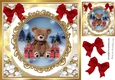 Cute teddy with presents snowball frame with red bows 8x8 (seven))
