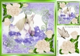 pretty watercolour unicorn with clouds/stars/ roses ornate frame 8x8 (three)