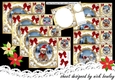 8 Cute teddies in a snowball frame with red bows card fronts 8x8 Bumper Kit
