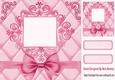 Pink Quilt Effect With Elegance 8x8 with bow, card front