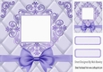 Purple Quilt Effect With Elegance 8x8 with bow, card front