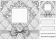 Silver Quilt Effect With Elegance 8x8 with bow, card front