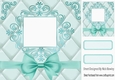 Turq Quilt Effect With Elegance 8x8 with bow, card front