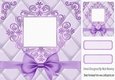 Lilac Quilt Effect With Elegance 8x8 with bow, card front