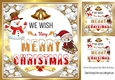 Lovely Snowman & jolly santa in snowball 8x8 frame (gold)