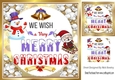 Lovely Snowman & jolly santa in snowball 8x8 frame (purple)