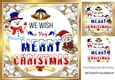 Lovely Snowman & jolly santa in snowball 8x8 frame (royal blue)