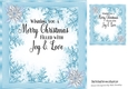 Card front/insert  with ice blue poinsettias & verse 8x8